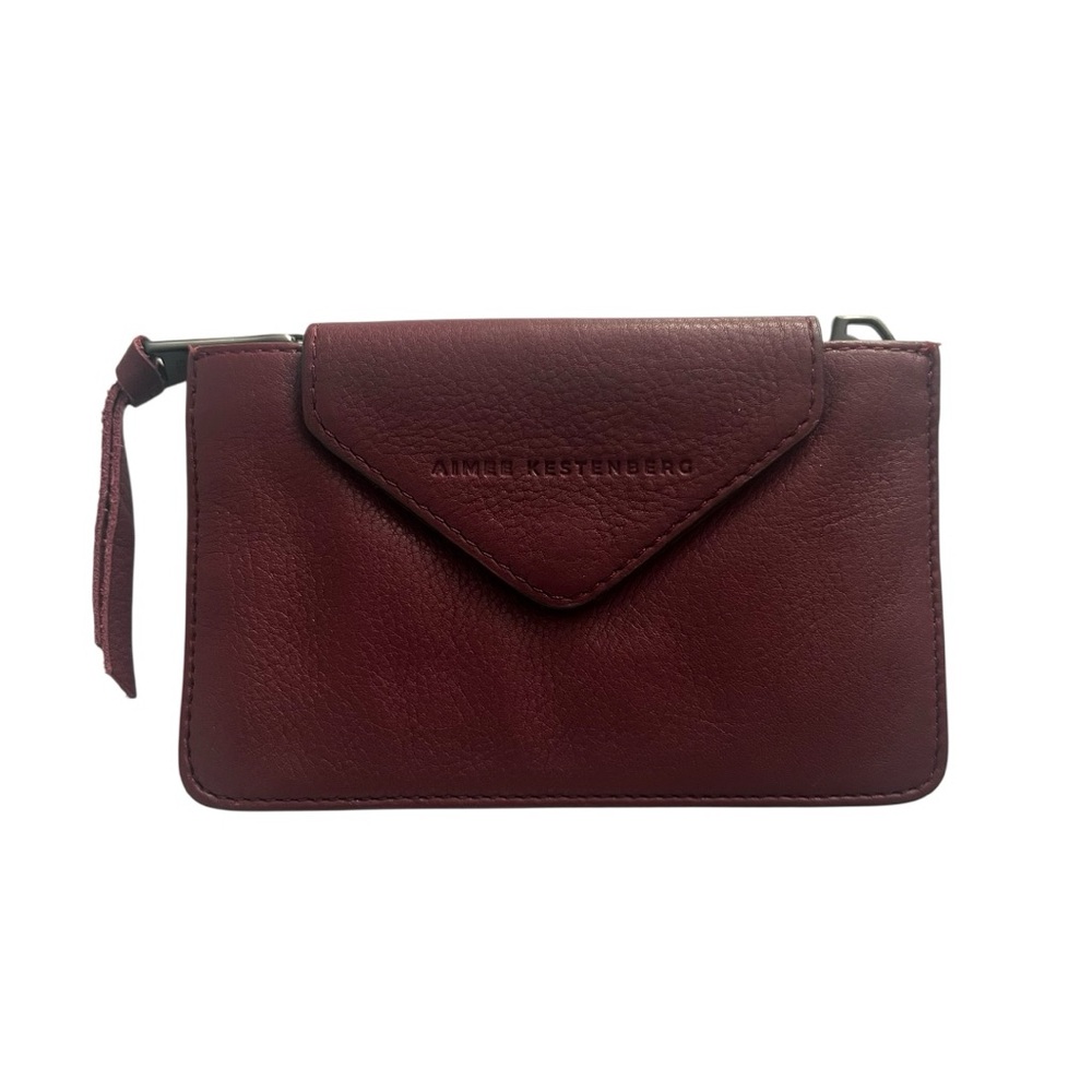 Aimee Kestenburg Burgundy Pebbled Leather Wallet